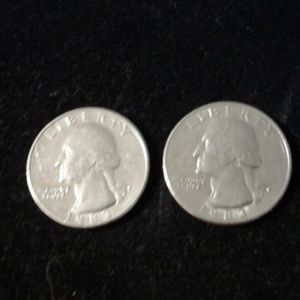 Other - 2 Washington Silver Quarters Other - 2 Washington Silver Quarters